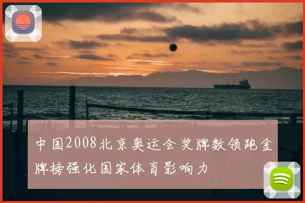 中国2008北京奥运会奖牌数领跑金牌榜强化国家体育影响力